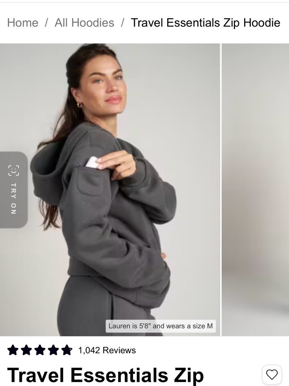 Comfrt Travel Essentials Zip Hoodie - Gray